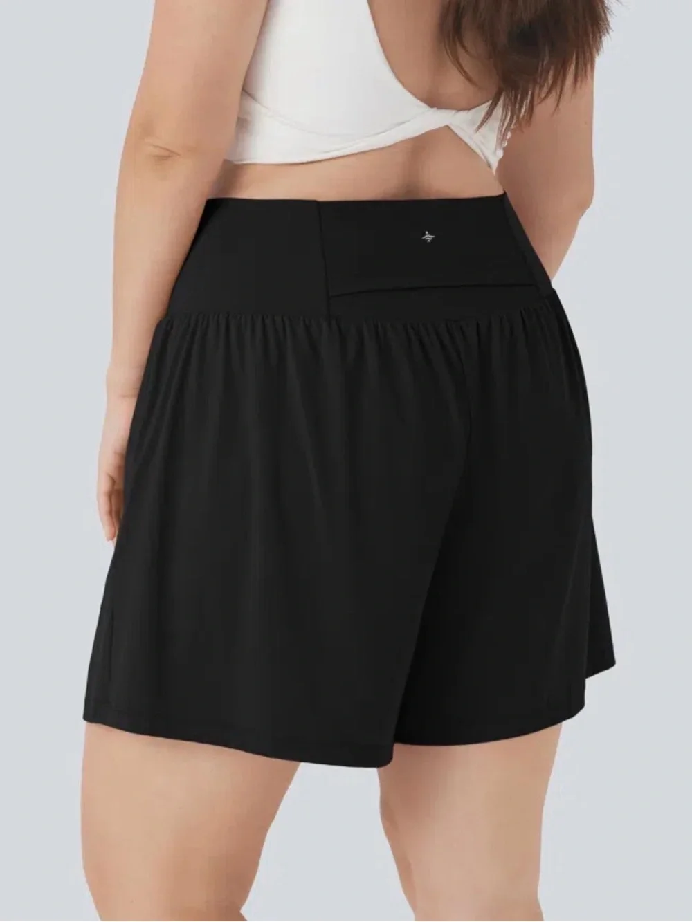 Halara SoftlyZero Airy Super High Waisted 2 in 1 Yoga Plus Size Shorts